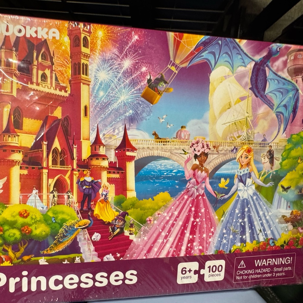 3 pack Princesses Puzzle - 100 Pieces - Pink and Blue